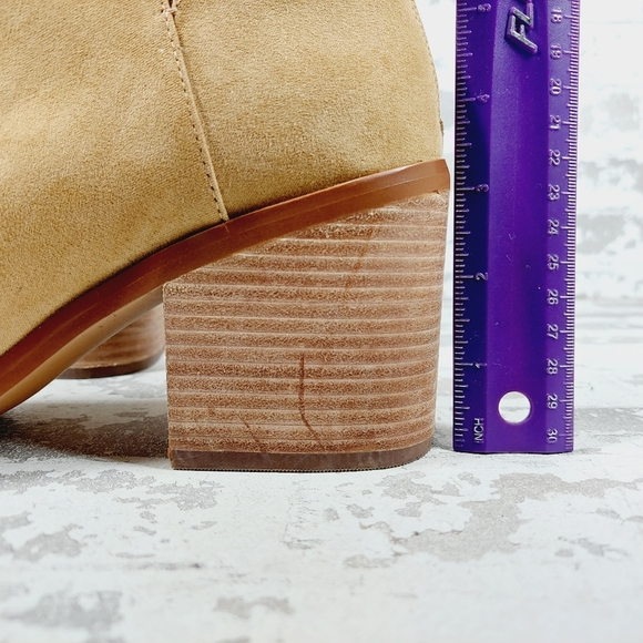 New Bp. Brynne Tan Faux Leather Block Heel Pointy Toe Ankle Boots W379 - Picture 9 of 13